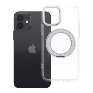 Case for iPhone 12 Frame Circle Stand compatible with MagSafe transparent