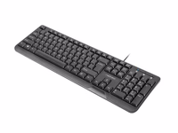 NATEC KEYBOARD TROUT SLIM USB, US LAYOUT, melns
