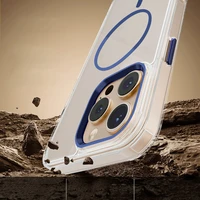 Caurspīdīgs īpaši plāns magnētiskais viedtālruņa apvalks iPhone 12 / 12 Pro 6,1'' zils