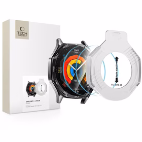 Tech-Protect Easy Set+ 2 komplekts rūdītais stikls Huawei Watch GT 5 46 mm - caurspīdīgs