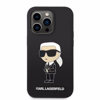 Karl Lagerfeld Silikona Ikoniskais Magnētiskais apvalks viedtālrunim iPhone 14 Pro - melns
