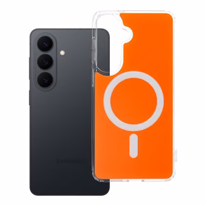 Maciņš Samsung S26 PLUS Clear Fusion Mag Cover saderīgs ar MagSafe hermes oranžs