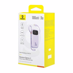 Portatīvais lādētājs Baseus QPow 2 10000mAh 30W 2xUSB-C (violets)
