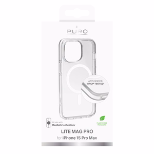 Puro Lite Mag Pro MagSafe Silicone Case for iPhone 15 Pro Max - Transparent