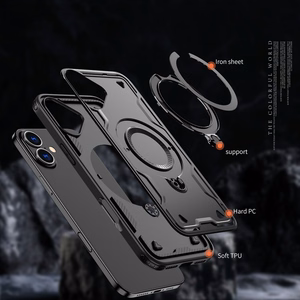 Hybrid Armor Trendy viedtālruņa apvalks ar MagSafe iPhone 16 Plus - melns