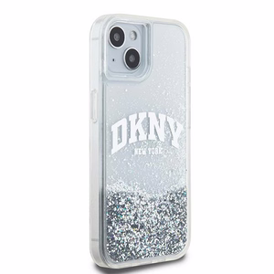 DKNY šķidrā spīduma lielā logotipa viedtālruņa apvalks iPhone 15 / 14 / 13 - balts