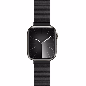 Crong Eclipse magnētiska ekoādas siksniņa Apple Watch 44 / 45 / 46 / 49 mm, melna