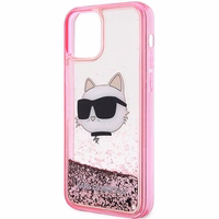Karl Lagerfeld KLHCP12MLNCHCP iPhone 12/12 Pro 6.1" rozā/rozā cietais apvalks Mirdzošs Choupette Galva