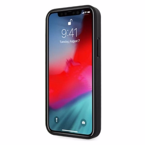 Mercedes Ādas zvaigžņu raksta viedtālruņa apvalks iPhone 12 Pro Max - melns