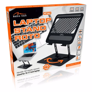 Regulējams, rotējošs, ergonomisks portatīvā datora statīvs 10–17″ LAPTOP STAND ROTO MT2662