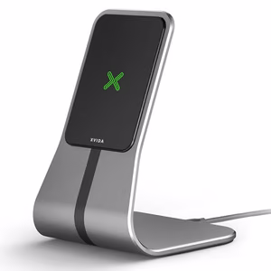 XVIDA POWER 2 Qi 7.5 W bezvadu uzlādes statīvs galdam, sudraba krāsā