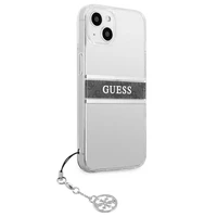 Guess GUHCP13SKB4GGR iPhone 13 mini 5.4" caurspīdīgs cietais apvalks 4G Pelēka Siksniņas Šarms