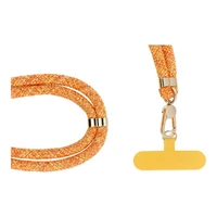 SWING (8mm) Tālruņa siksniņa, Tālruņa kulons ar regulējamu garumu / auklas garums 165cm (maks. 82.5cm cilpā) / uz pleca vai kakla - oranža-balta