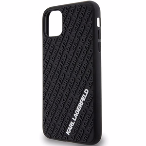 Karl Lagerfeld KLHCN613DMKRLK iPhone 11 / Xr 6.1" melns/melns cietais apvalks 3D Gumijas Multi Logotips