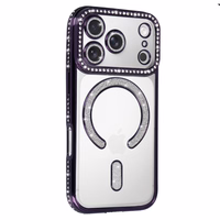 Bling Magsafe violets viedtālruņa apvalks iPhone 17 Pro Max
