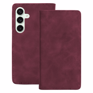 Smart Suede maciņš priekš Samsung Galaxy S25, bordo