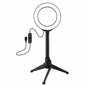 LED Ring Lamp 12cm ar Desktop Tripod Mount up to 21.8cm, USB