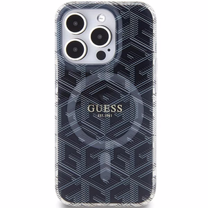 Guess IML GCube Magnētiskais apvalks iPhone 15 Pro - melns