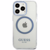 Guess GUHMP13LHTRMB iPhone 13 Pro / 13 6,1" zils/zils hard maciņš Metal Outline Magsafe