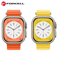 FORCELL F-DESIGN FA12 pulksteņa siksna APPLE pulkstenim 42 / 44 / 45 / 49 mm dzeltena krāsā