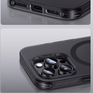 Benks magnētiskais Lucid Armor viedtālruņa apvalks (B066) Iphone 16 Pro Max melns (ar kameras vadības pogu)