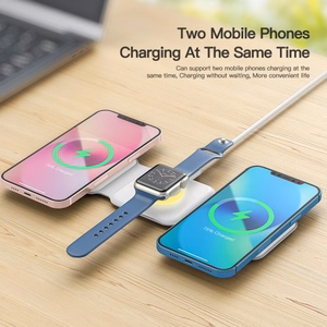 Bezvadu lādētājs Essager Nuo 3in1 balts 15W (iPhone / Apple Watch / Airpods / nakts lampa)