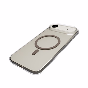 Puro Lite Mag TPU+PC magnētiskais viedtālruņa apvalks iPhone 17 Air - caurspīdīgs ar brūnu gredzenu