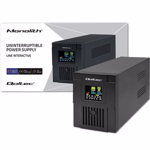 Qoltec 53770 nepārtrauktas barošanas avots (UPS) Line-Interactive 1.5 kVA 900 W 2 AC ligzdas