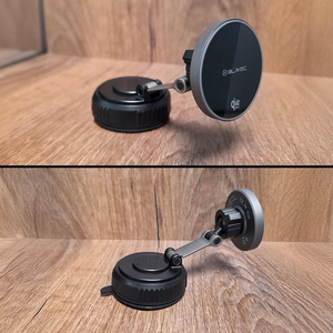 Blavec Car turētājs BHC-02 Qi2.2 25W vacum magnetic with induction lādētājs to windshield (BHC02-QI2PMWIB)melns