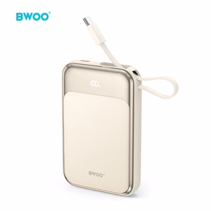 Внешний аккумулятор Bwoo (BO-P80) 10000mAh (1xUSB-C; 22.5W) + кабель USB-C золотой