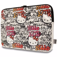 Hello Kitty PU Metal Logo apvalks 14" klēpjdatoram - bēšs