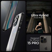 Spigen Crystal Hybrid iPhone 15 Pro viedtālruņa apvalks - melns