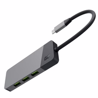 zaļš CELL HUB USB-C ADAPTER GC CONNECT 7W1 (3XUSB 3.1, HDMI 4K 60HZ, USB-C PD 85W, MICROSD/SD)