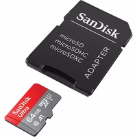SanDisk atmiņas karte Ultra Android microSDXC 64GB 140MB/s A1 Cl.10 UHS-I + adapteris