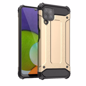 Viedtālruņa apvalks Samsung Galaxy A22 4G hibridais izturīgais vāks zeltains