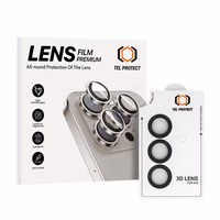Temperēts stikls Tel Protect 3D objektīvam kamerai Samsung Galaxy S23 - melns (3 gab.)