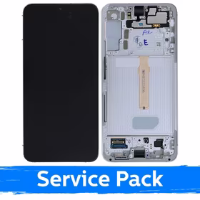LCD Displejs Saderīgs ar Samsung S906 S22 Plus Ar Frame / Balts (Cream)(Sky Zils) / (Service Pack)