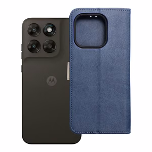 Atlokāmais maciņš Motorola G67 / G77 Split Book, tumši zils un krēmkrāsas