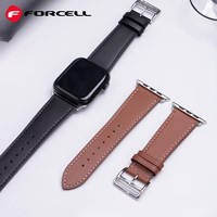 FORCELL F-DESIGN FA20 ekoloģiskās ādas siksniņa APPLE pulkstenim 38 / 40 / 41 mm melna