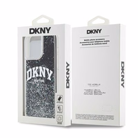 DKNY šķidrā spīduma lielā logotipa viedtālruņa apvalks iPhone 14 Pro Max - melns