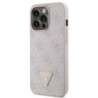 Guess GUHCP13LP4TDSCPP apvalks iPhone 13 Pro / 13 - rozā krustenisks 4G metāla logotips