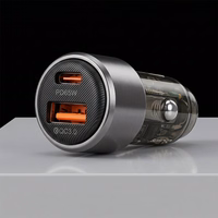 Blavec Auto lādētājs BS-05B-C Nitro - USB + Type C - QC 3.0 18W PD 65W ar Type C to Type C cable (CCBS05BCN-UCB) melns