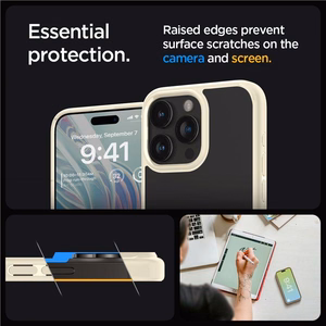 Spigen Crystal Hybrid viedtālruņa apvalks iPhone 15 Pro Max - caurspīdīgi bēšs