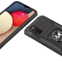 Wozinsky gredzena bruņu hibrīda apvalks + magnētiskais turētājs Samsung Galaxy A03s melns