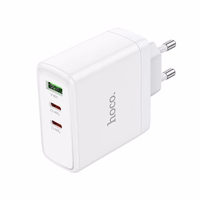 Lādētājs Hoco 2 x USB-C + USB-A GaN QC PD 65W N30 balts
