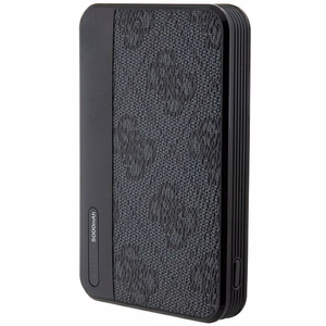 Guess внешний аккумулятор 15W GUPB5LP4GEGK 5000mAh чёрный/чёрный 4G Leather Metal Logo