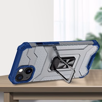 Caurspīdīgs gredzena statīva viedtālruņa apvalks, izturīgs un triecienizturīgs, iPhone 12 mini, zils