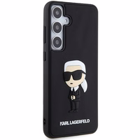 Karl Lagerfeld 3D Gumijas Ikonik viedtālruņa apvalks Samsung Galaxy S24+ - melns