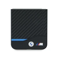 BMW Carbon Blue Line viedtālruņa apvalks Samsung Galaxy Z Flip 6 - melns