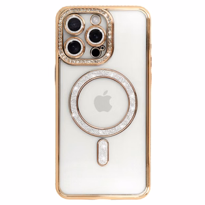 Bling Magnētiskais viedtālruņa apvalks Iphone 14 Pro zelta